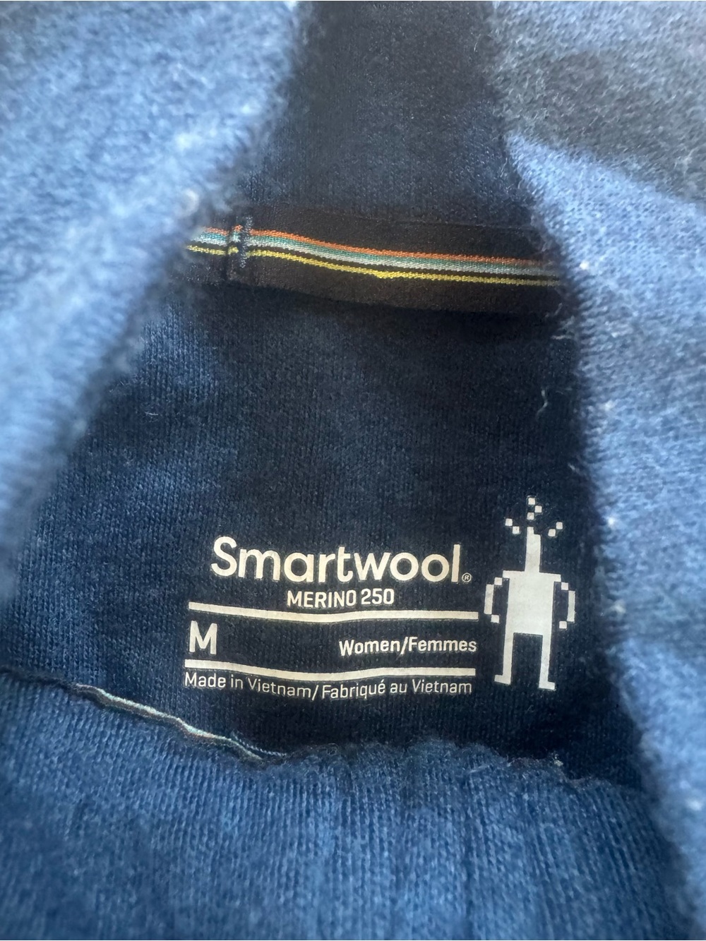 SmartWool Merino Wool 250 Baselayer Half Zip Women's M Blue Hike Camp - Picture 4 of 4